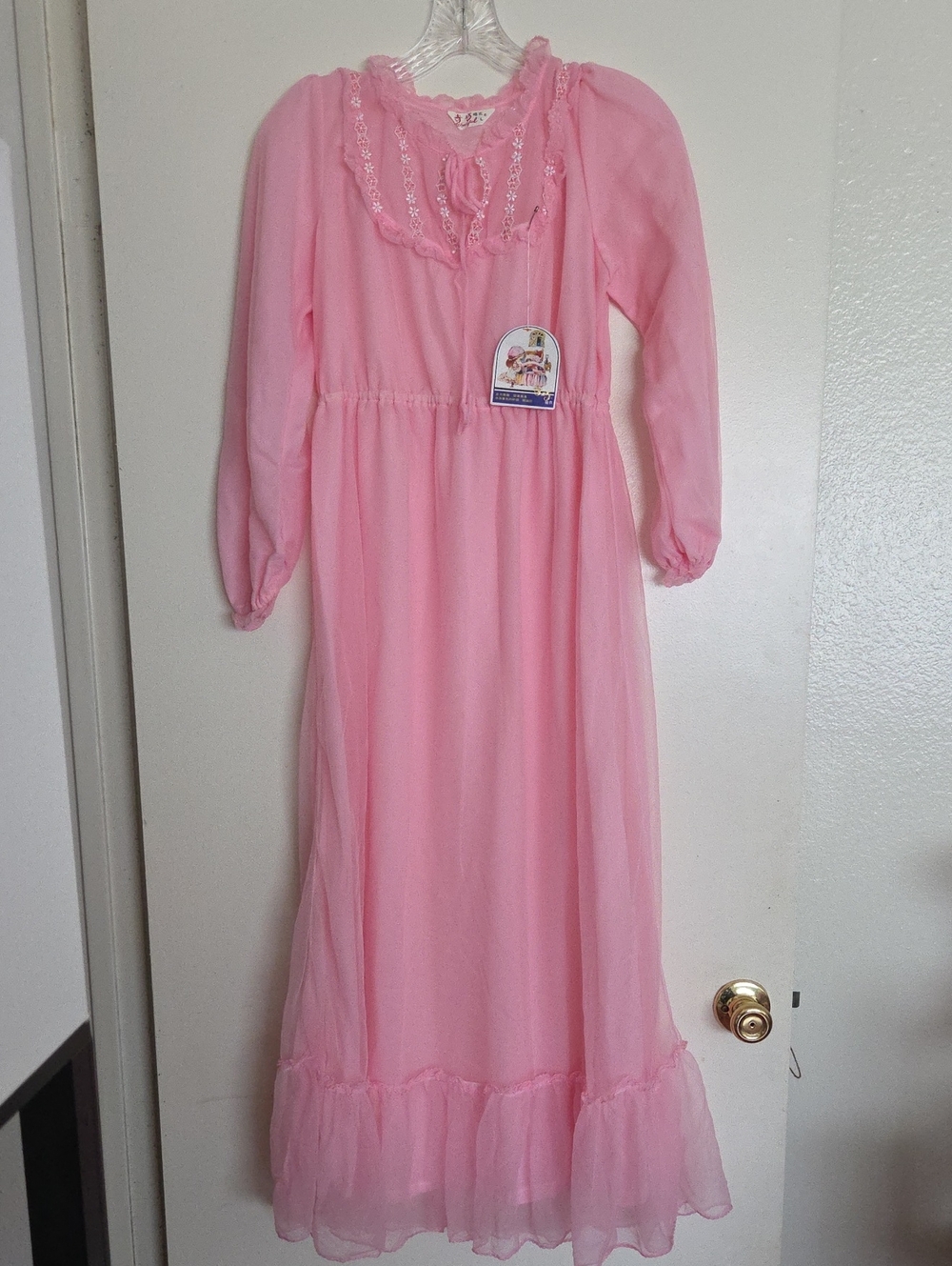 Girls Pink Long-Sleeve Nightgown - Soft Sleep Dress